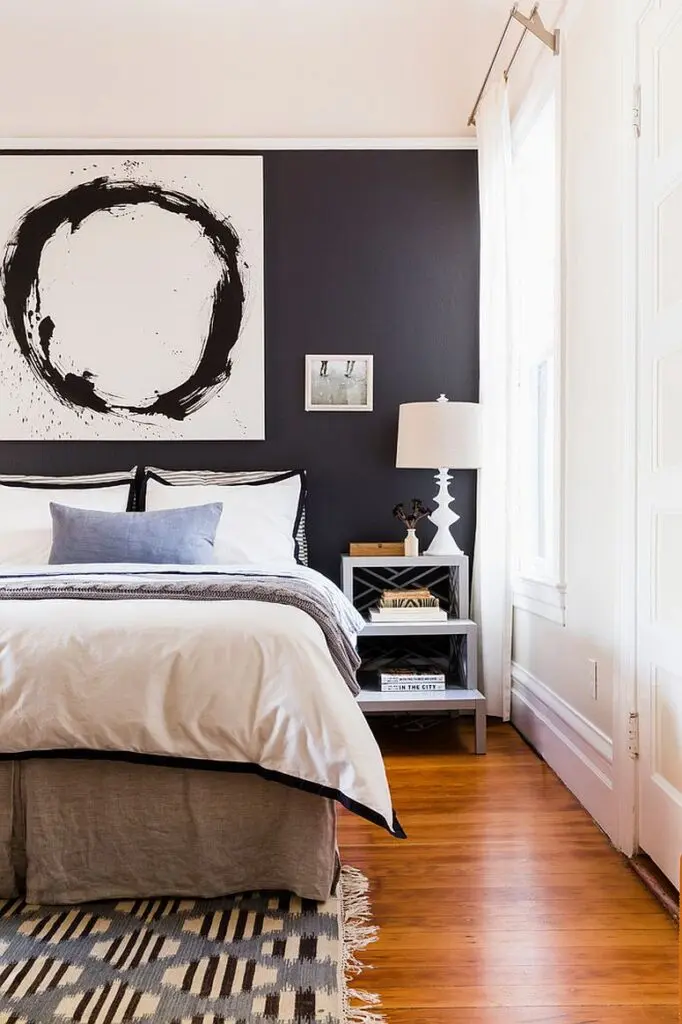Black Accent Wall Bedroom Paint Inspiration	