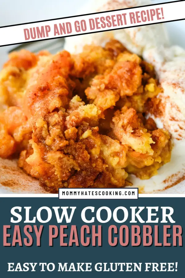 Slow Cooker Peach Cobbler with Cake Mix (Gluten-Free Option)