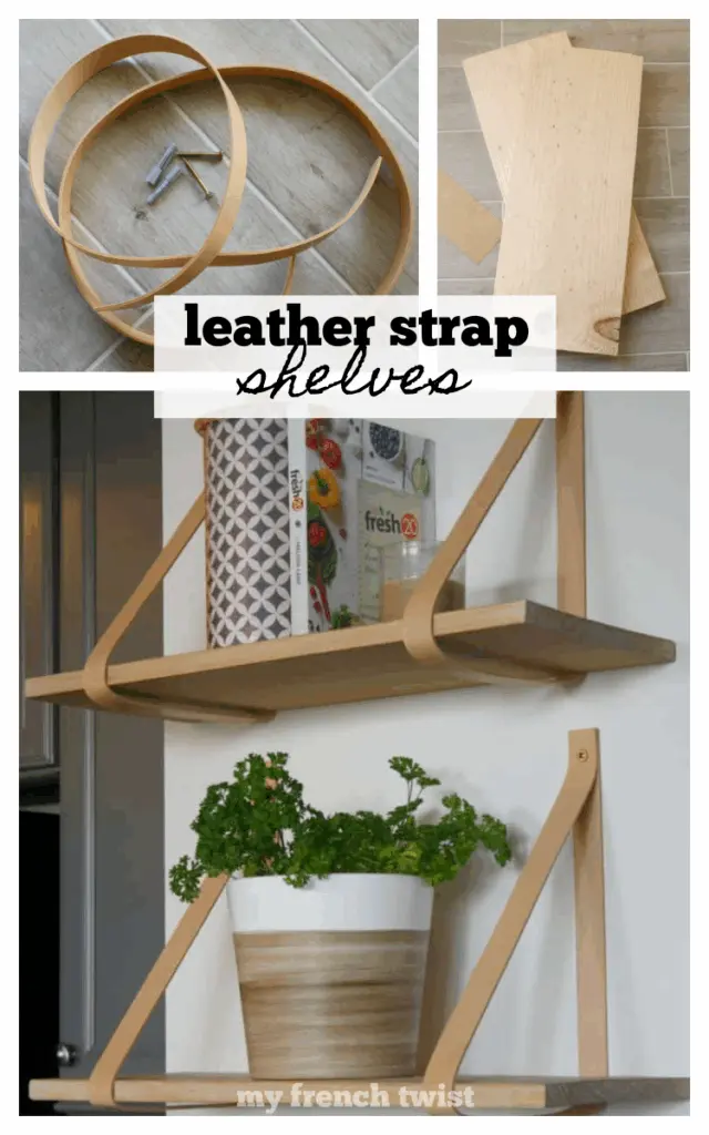 DIY Leather Strap Shelves
