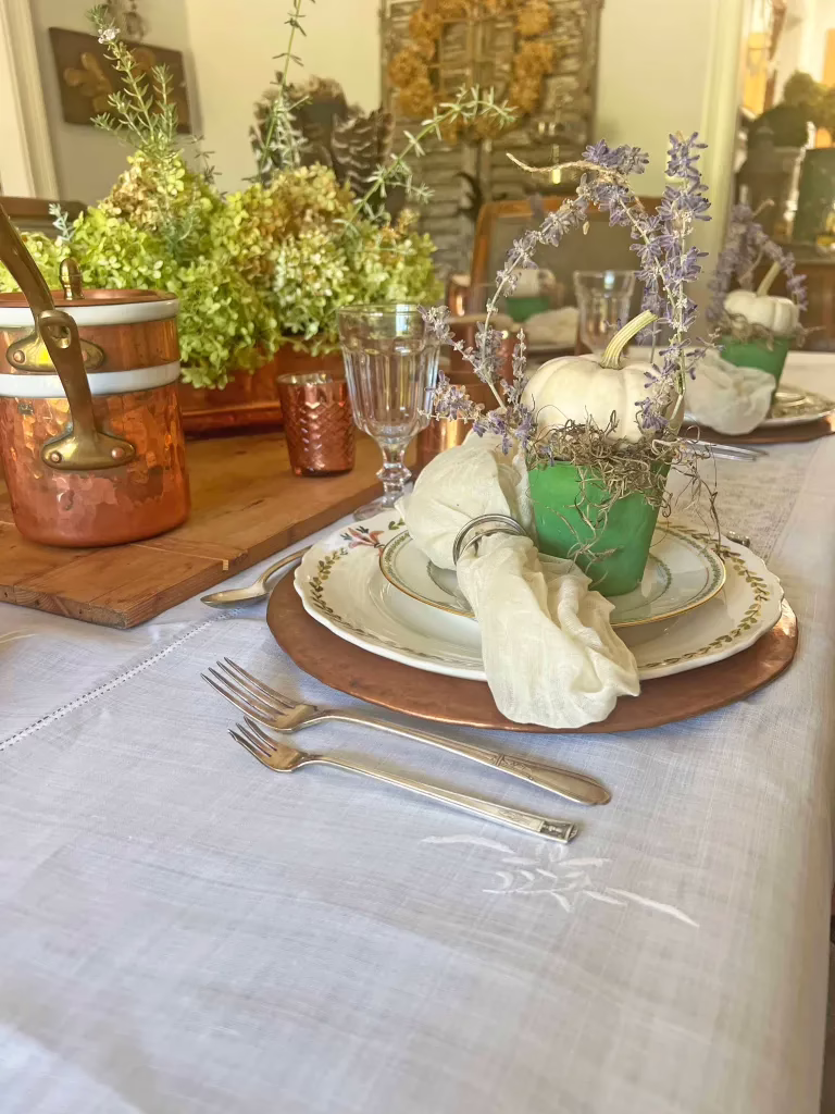 Early Fall Foraged Table Setting