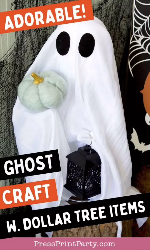 Cute Halloween Ghost Craft with Dollar Tree Supplies